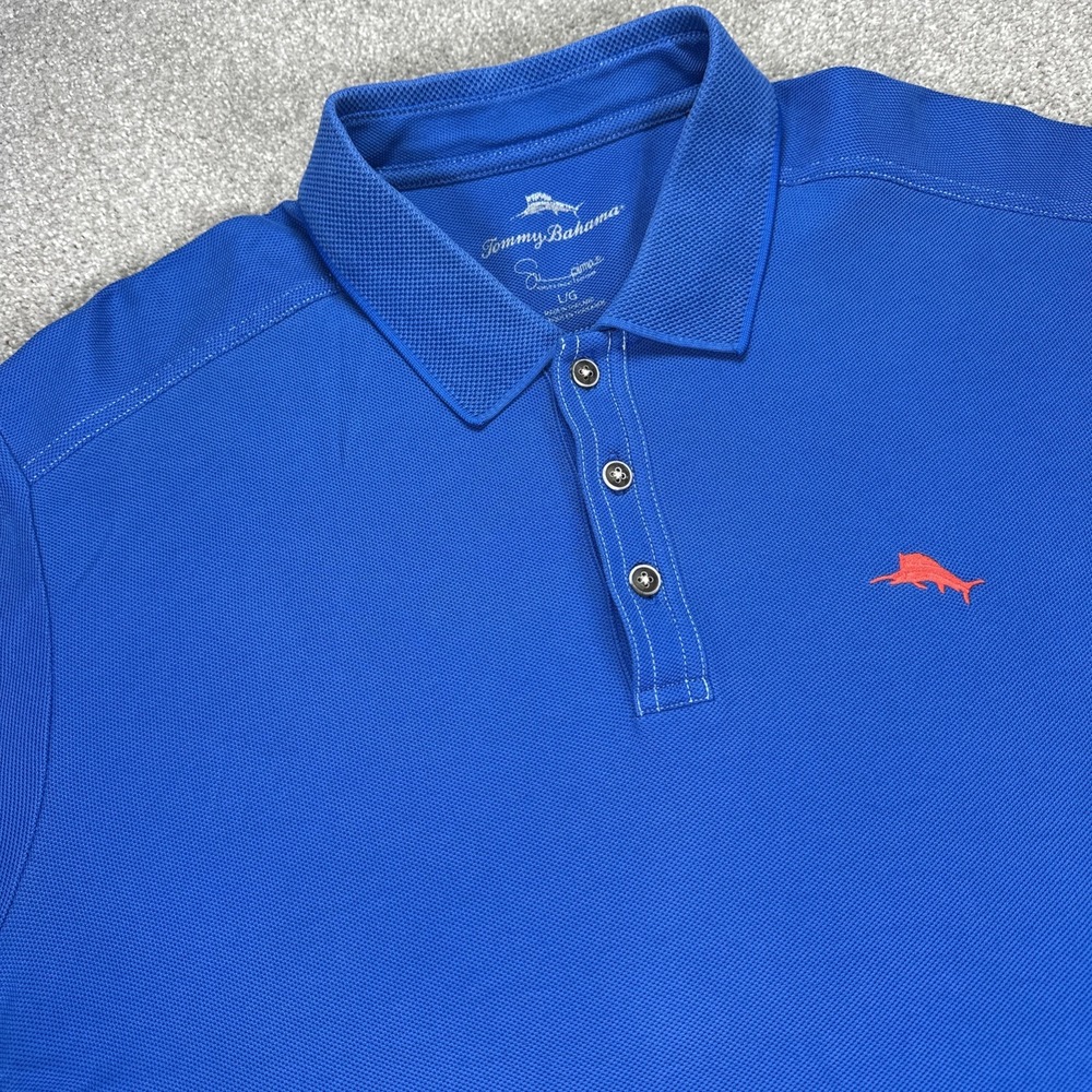 Tommy Bahama Polo Men's Large Navy‎ Colbert Blue Very Soft Supima Cotton  Casual